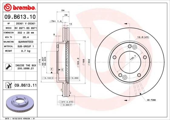 Brembo 09.B613.11 - Brake Disc onlydrive.pro