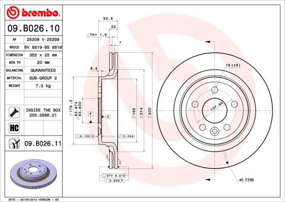 Brembo 09.B026.11 - Stabdžių diskas onlydrive.pro