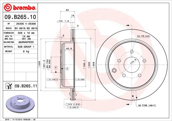 Brembo 09.B265.11 - Brake Disc onlydrive.pro