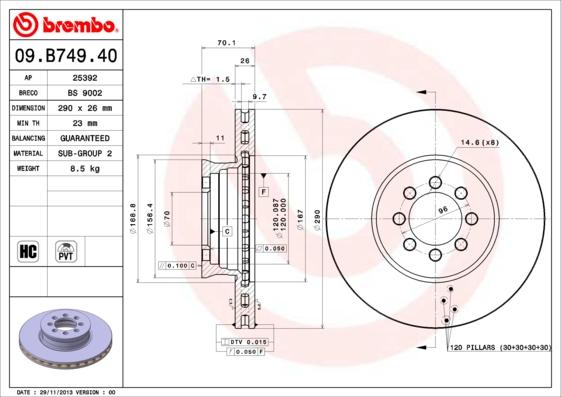 Brembo 09.B749.40 - Brake Disc onlydrive.pro