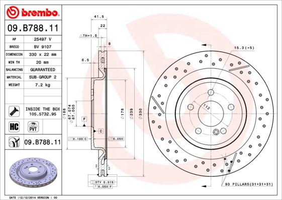 Brembo 09.B788.11 - Brake Disc onlydrive.pro