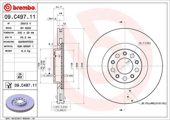 Brembo 09.C497.11 - Brake Disc onlydrive.pro