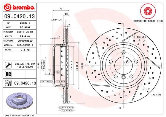 Brembo 09.C420.13 - Piduriketas onlydrive.pro