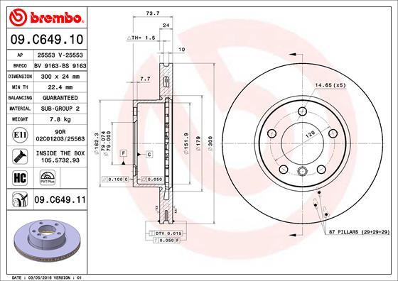Brembo 09.C649.11 - Brake Disc onlydrive.pro
