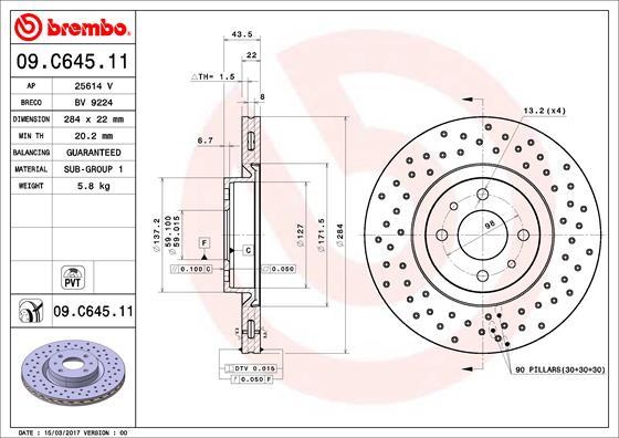 Brembo 09.C645.11 - Brake Disc onlydrive.pro