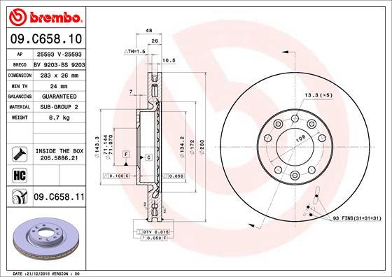 Brembo 09.C658.11 - Brake Disc onlydrive.pro