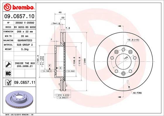 Brembo 09.C657.11 - Brake Disc onlydrive.pro