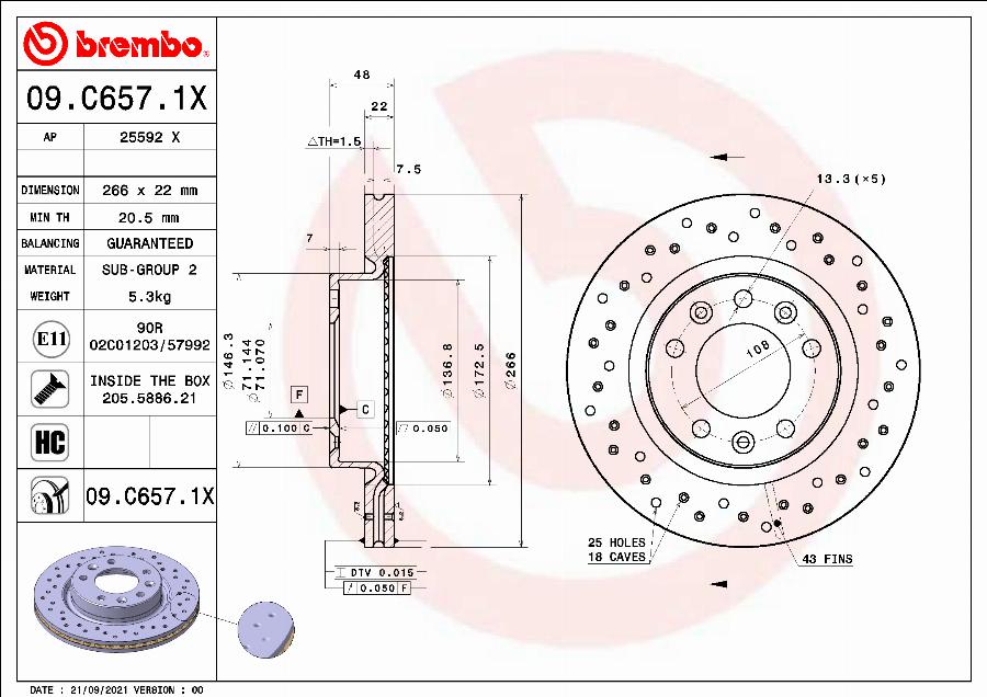 Brembo 09.C657.1X - Brake Disc onlydrive.pro