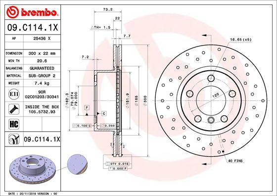 Brembo 09.C114.1X - Jarrulevy onlydrive.pro