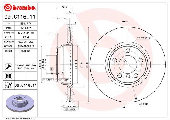 Brembo 09.C116.11 - Brake Disc onlydrive.pro