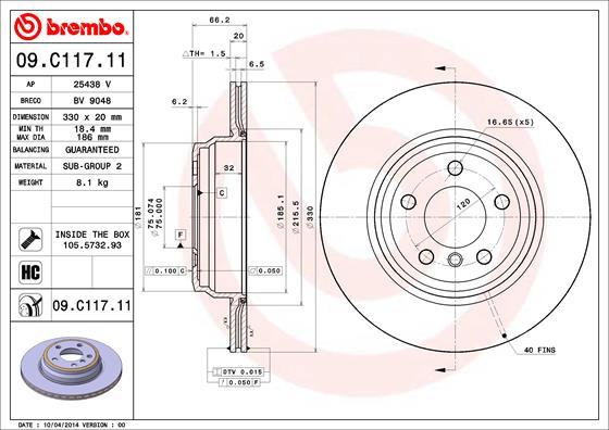 Brembo 09.C117.11 - Brake Disc onlydrive.pro