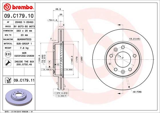 Brembo 09.C179.11 - Brake Disc onlydrive.pro