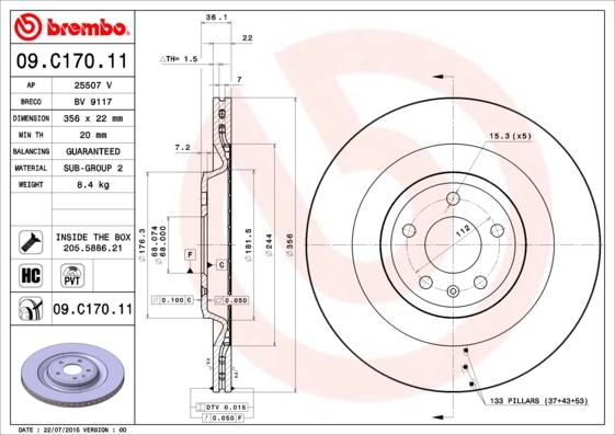 Brembo 09.C170.11 - Jarrulevy onlydrive.pro