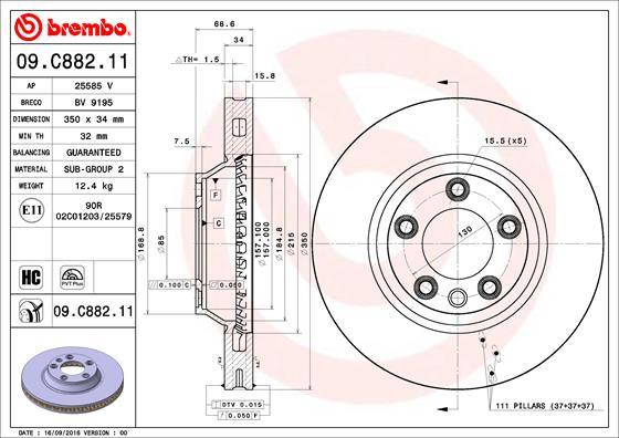 Brembo 09.C882.11 - Brake Disc onlydrive.pro