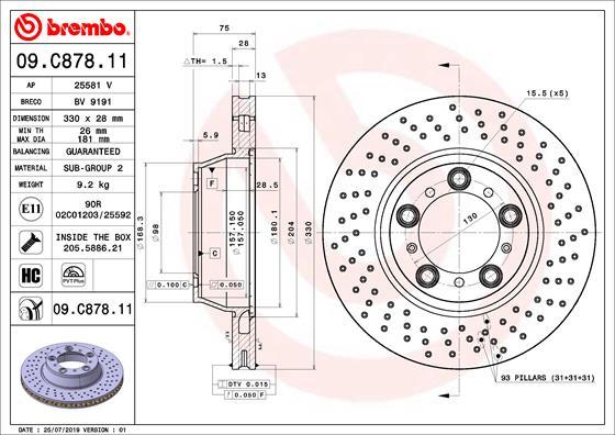 Brembo 09.C878.11 - Brake Disc onlydrive.pro