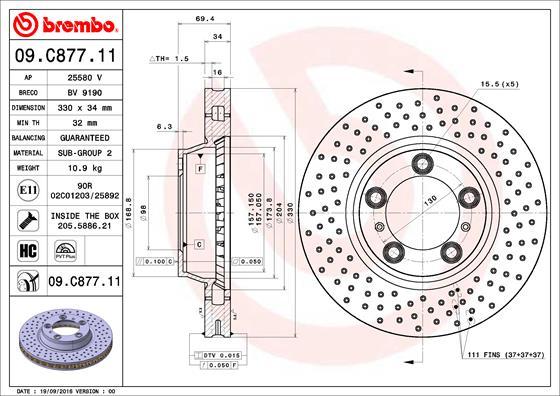 Brembo 09.C877.11 - Brake Disc onlydrive.pro