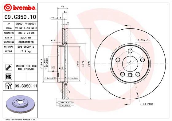 Brembo 09.C350.11 - Piduriketas onlydrive.pro