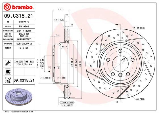 Brembo 09.C315.21 - Piduriketas onlydrive.pro