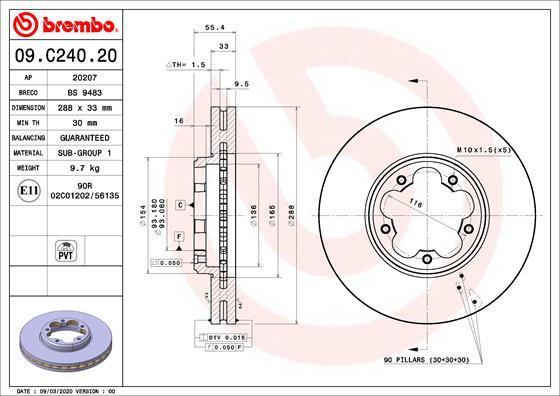 Brembo 09.C240.20 - Brake Disc onlydrive.pro