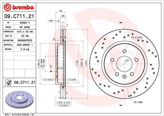 Brembo 09.C711.21 - Brake Disc onlydrive.pro