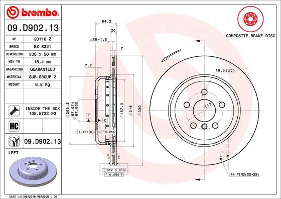 Brembo 09.D902.13 - Brake Disc onlydrive.pro