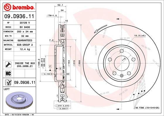 Brembo 09.D936.11 - Brake Disc onlydrive.pro