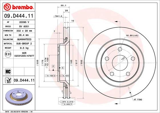 Brembo 09.D444.11 - Brake Disc onlydrive.pro