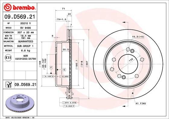 Brembo 09.D569.21 - Brake Disc onlydrive.pro