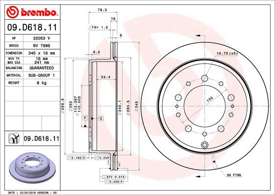 Brembo 09.D618.11 - Brake Disc onlydrive.pro