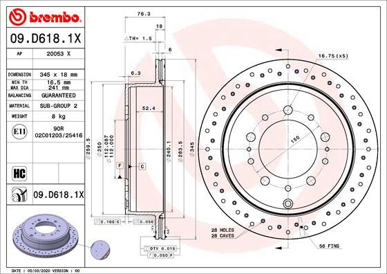 Brembo 09.D618.1X - Brake Disc onlydrive.pro