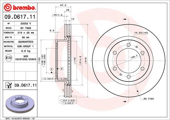 Brembo 09.D617.11 - Brake Disc onlydrive.pro