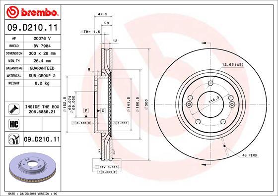 Brembo 09.D210.11 - Brake Disc onlydrive.pro