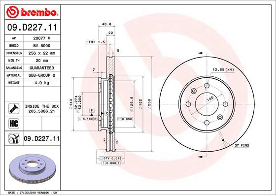 Brembo 09.D227.11 - Brake Disc onlydrive.pro