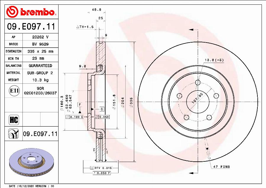 Brembo 09.E097.11 - Jarrulevy onlydrive.pro