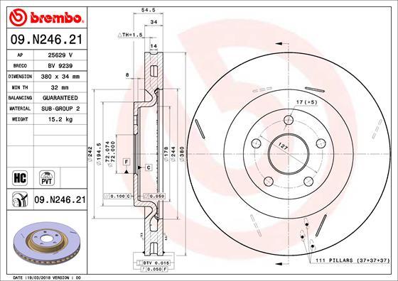 Brembo 09.N246.21 - Brake Disc onlydrive.pro