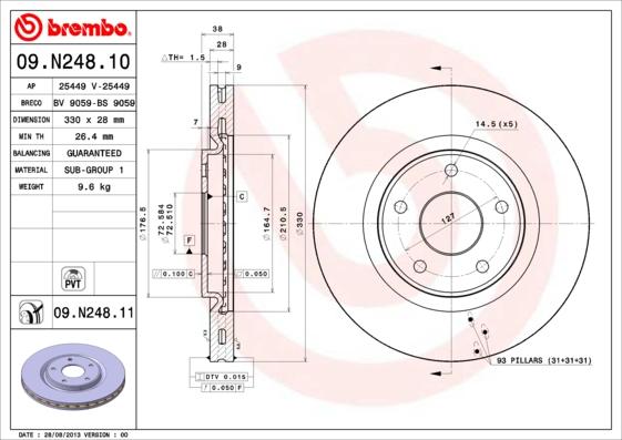 Brembo 09.N248.11 - Brake Disc onlydrive.pro