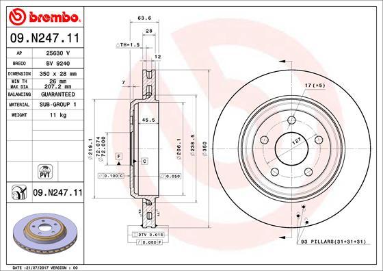 Brembo 09.N247.11 - Brake Disc onlydrive.pro
