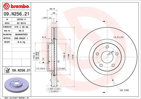 Brembo 09.N256.21 - Brake Disc onlydrive.pro
