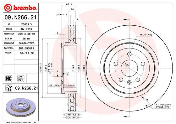 Brembo 09.N266.21 - Brake Disc onlydrive.pro