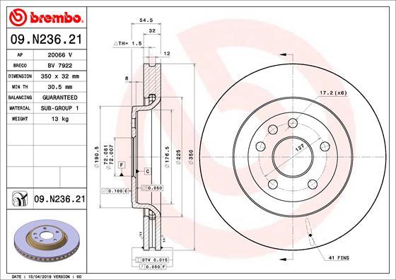 Brembo 09.N236.21 - Brake Disc onlydrive.pro