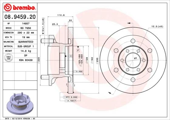 Brembo 08.9459.20 - Brake Disc onlydrive.pro