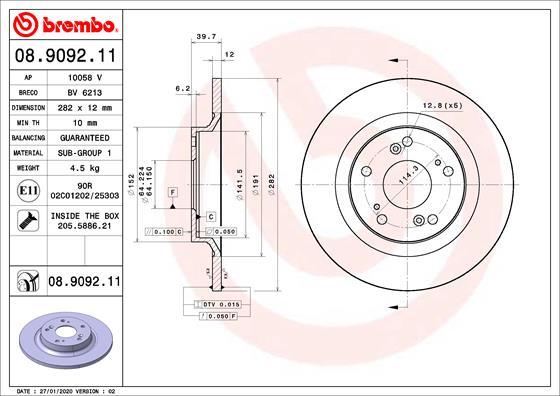 Brembo 08.9092.11 - Brake Disc onlydrive.pro
