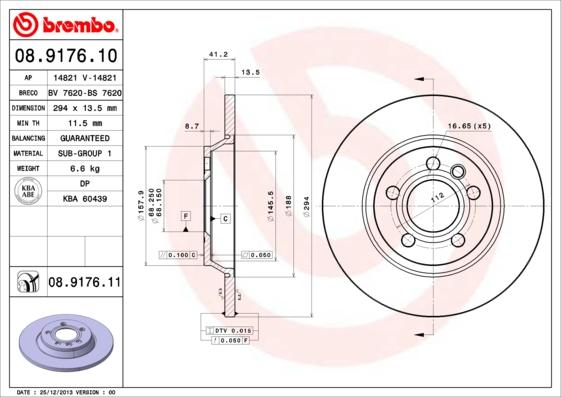 Brembo 08.9176.11 - Brake Disc onlydrive.pro