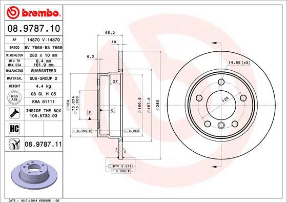 Brembo 08.9787.11 - Brake Disc onlydrive.pro
