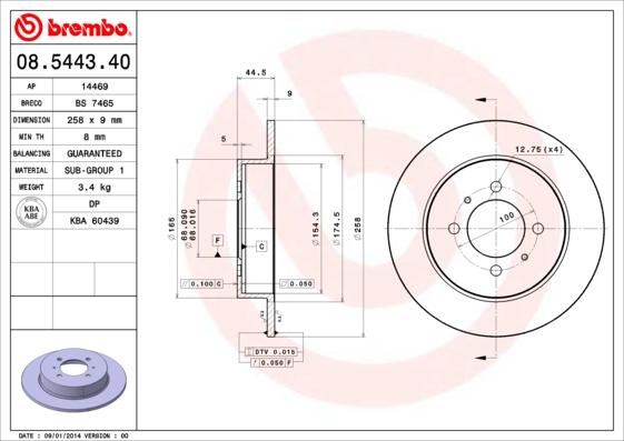 Brembo 08.5443.40 - Brake Disc onlydrive.pro