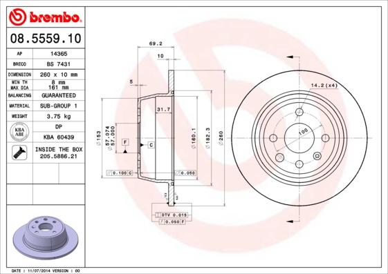 Brembo 08.5559.10 - Brake Disc onlydrive.pro
