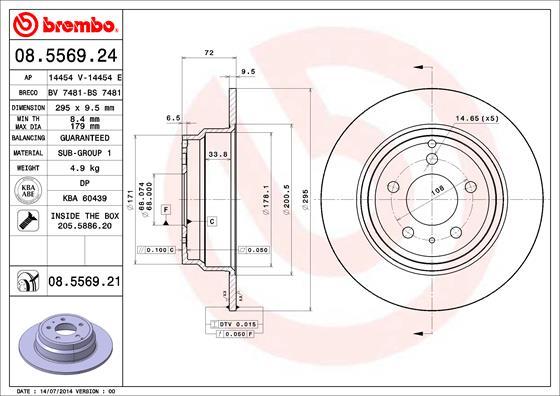 Brembo 08.5569.21 - Brake Disc onlydrive.pro
