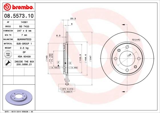 Brembo 08.5573.10 - Brake Disc onlydrive.pro
