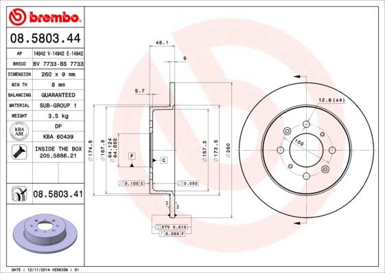Brembo 08.5803.41 - Brake Disc onlydrive.pro