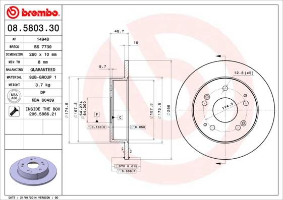 Brembo 08.5803.30 - Brake Disc onlydrive.pro
